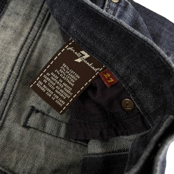 7 for all Mankind Roxanne Mid Rise Skinny Jeans Rinsed Indigo Wash Size 27 - Picture 7 of 7